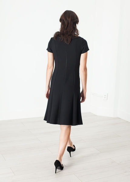 Lined Silhouette Dress in Black